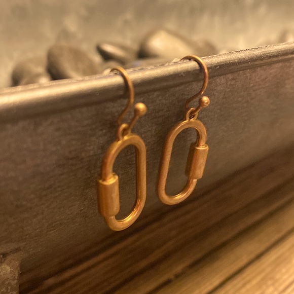 Mini Industrial Style Carabiner Earrings - Picture 2 of 4